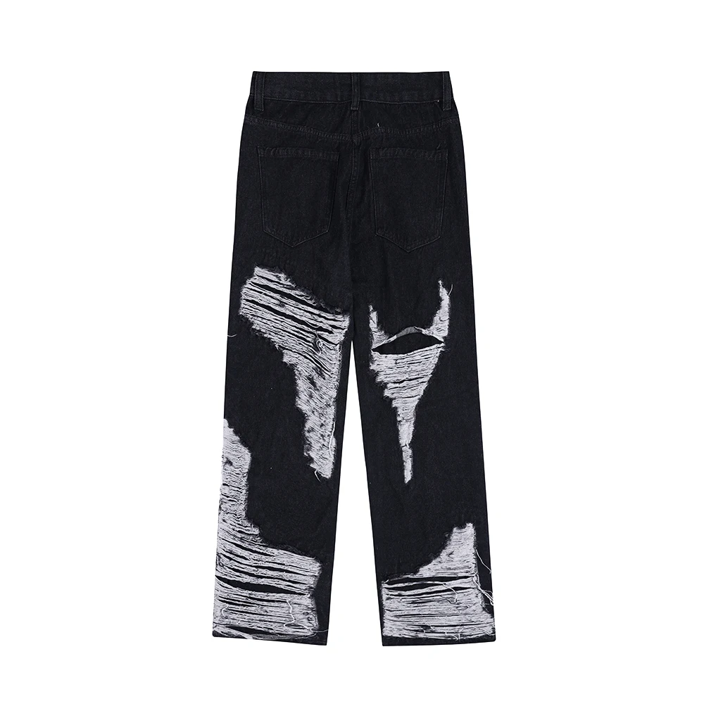Title 14, Mens Patchwork Patch Loose Jeans – Comfortable...