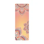 Tapete fitness fino e largo de camurça esportiva estampada. Ideal para exercícios, yoga e pilates. Antiderrapante e confortável. — foto 2
