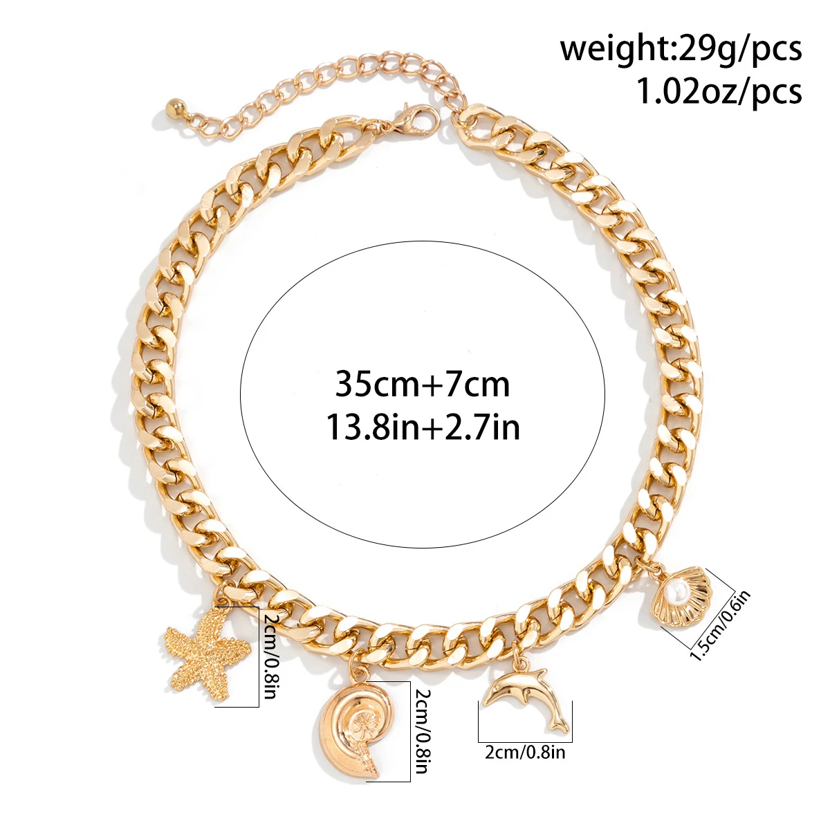 Title 1, Colar e pulseiras boho com pingente de concha, ...
