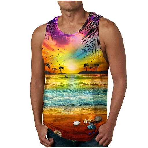 Title 6, Colete de roupa masculina moderno com estampa, ...
