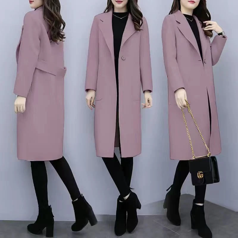 Women's Mid-Length Loose Wool Overcoat A comfortable and stylish mid-length wool overcoat for women. Offers warmth and a — photo 6