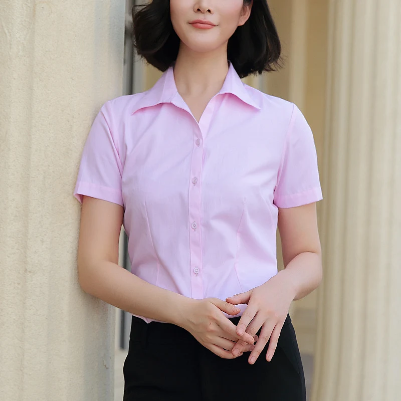 Title 8, Womens Casual Short Sleeve Slim Shirt