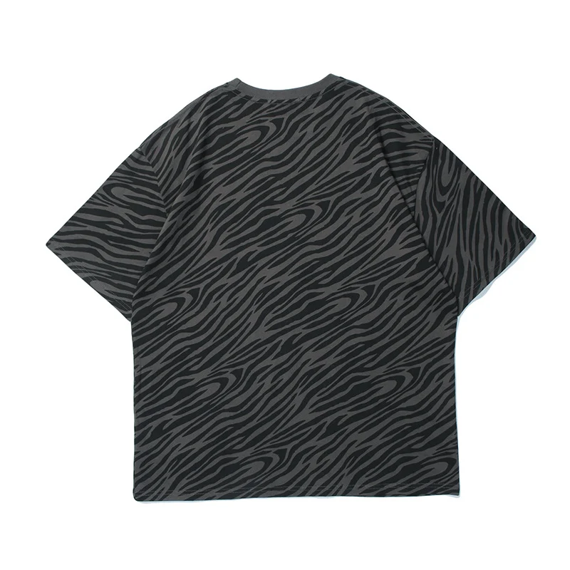 Zebra Print Bear Print Short Sleeve T-shirt. Comfortable and stylish, perfect for everyday wear. Unique design for a sta — photo 3