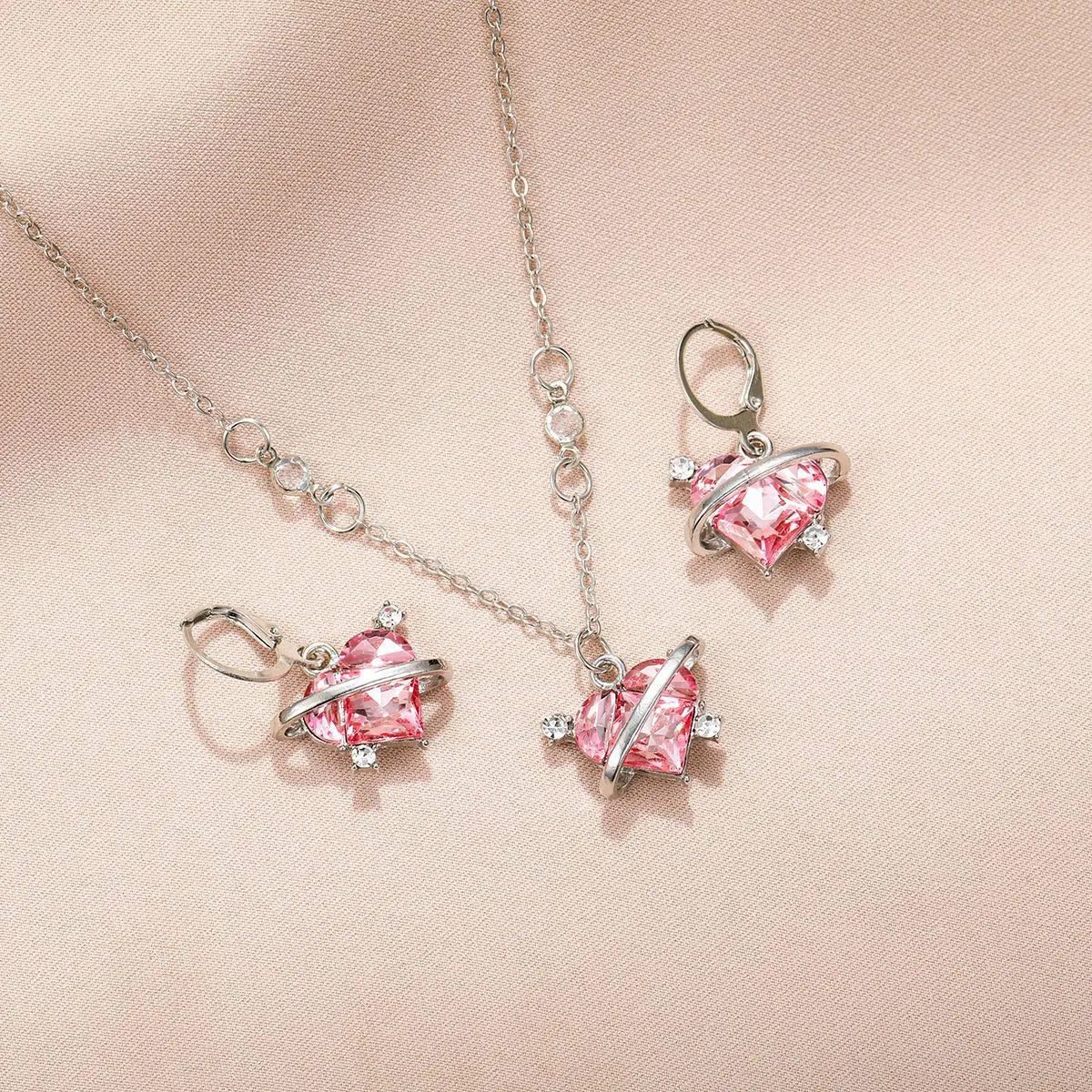 Conjunto de joias femininas Love Planet, colar novo. Design romântico e charmoso, perfeito para expressar amor e realçar sua beleza. — foto 18
