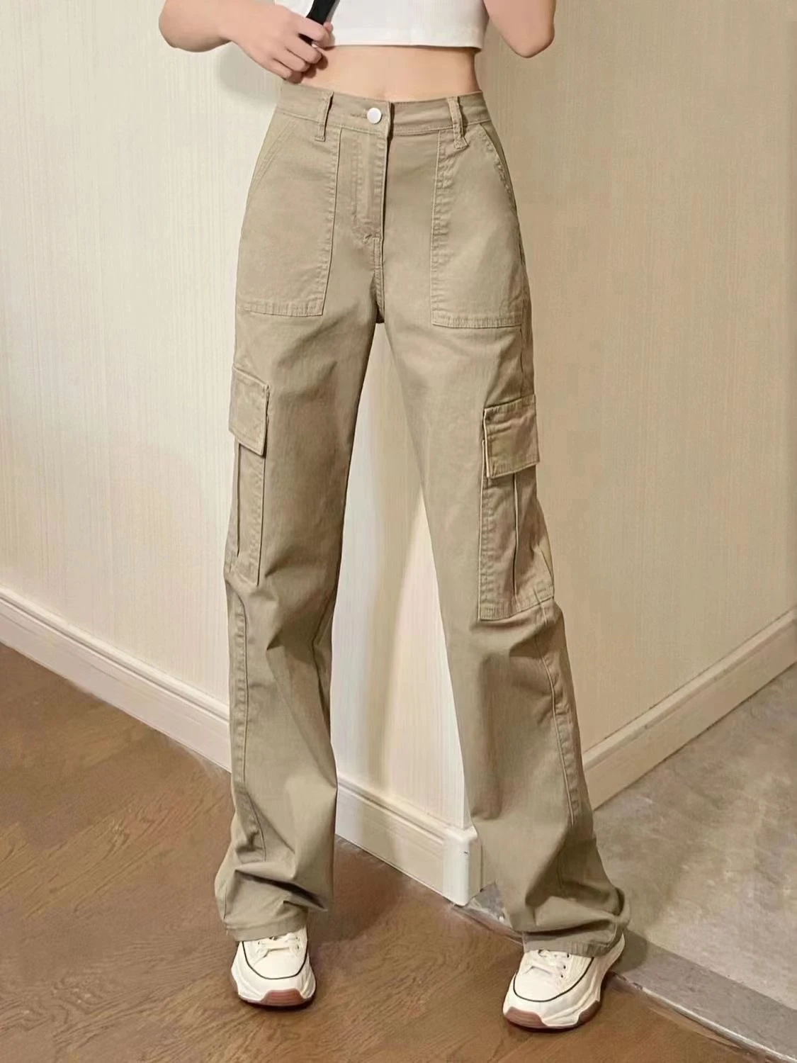 Title 3, American Retro Hot Girl Design Sense Cargo Jean...
