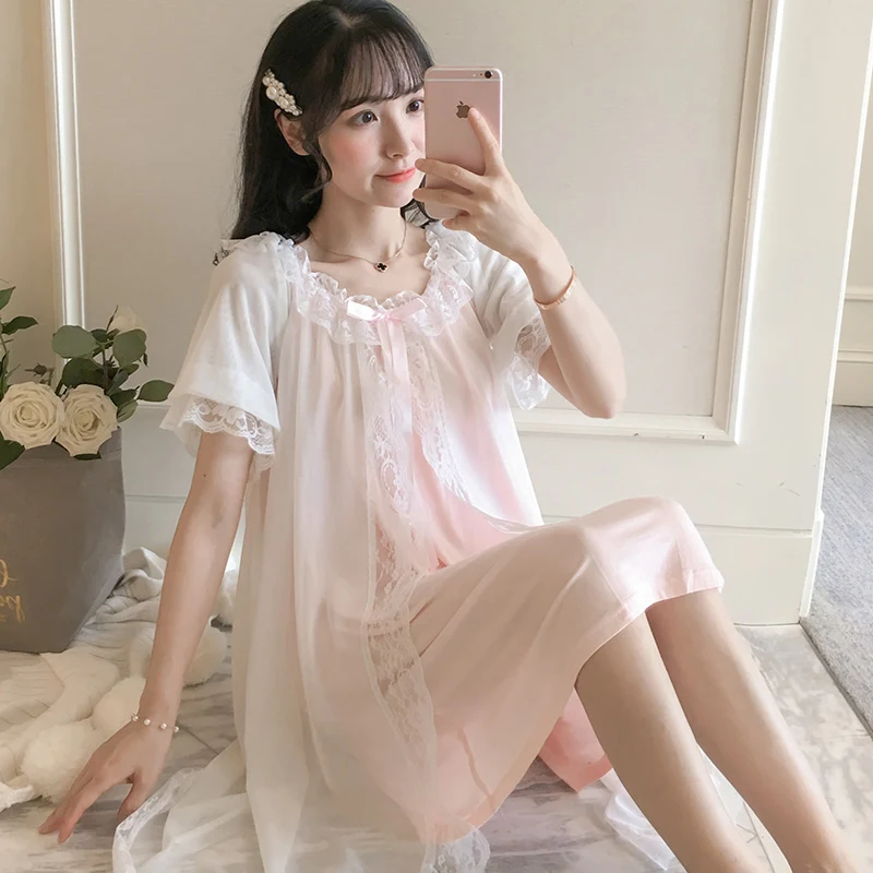 Pure Cotton Thin Sling Sexy Lace Home Service With Chest Pad — photo 6