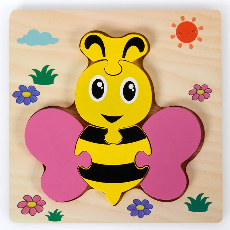 Brinquedos de madeira 3D infantis Quebra-cabeças de educação infantil Desenvolvem habilidades de resolução de problemas e coordenação motora — foto 6