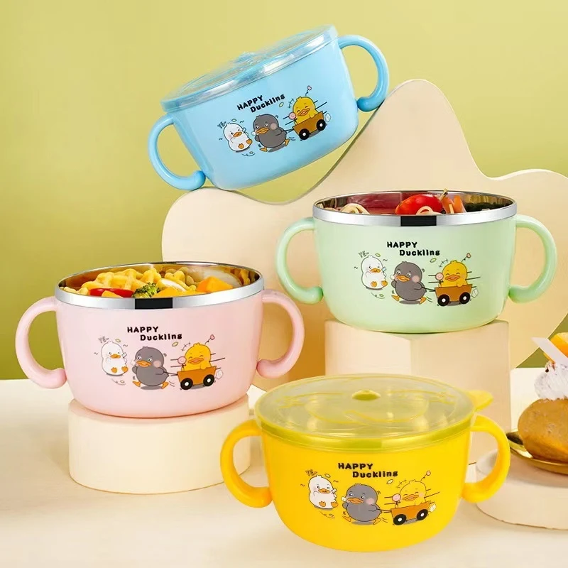 304 Stainless Steel Children's Tableware Set Baby Cute Solid Food Bowl Durable and Safe Utensils for Toddlers — photo 17