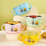 304 Stainless Steel Children's Tableware Set Baby Cute Solid Food Bowl Durable and Safe Utensils for Toddlers — photo 17