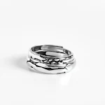 Anel de prata esterlina para casais Moda para dois Design elegante e atemporal Joia perfeita para celebrar o amor e a união Presente ideal — foto 2