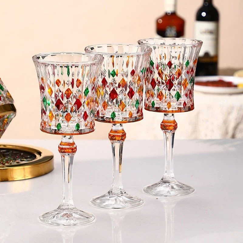 Title 6, Painted Crystal Glass Red Wine Goblet. Enhance ...