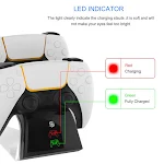 Carregador Duplo para Controles PS5 Tipo Avião Base P5 Carregamento Rápido por Contato Assento Duplo Carregamento Sem Fio — foto 4