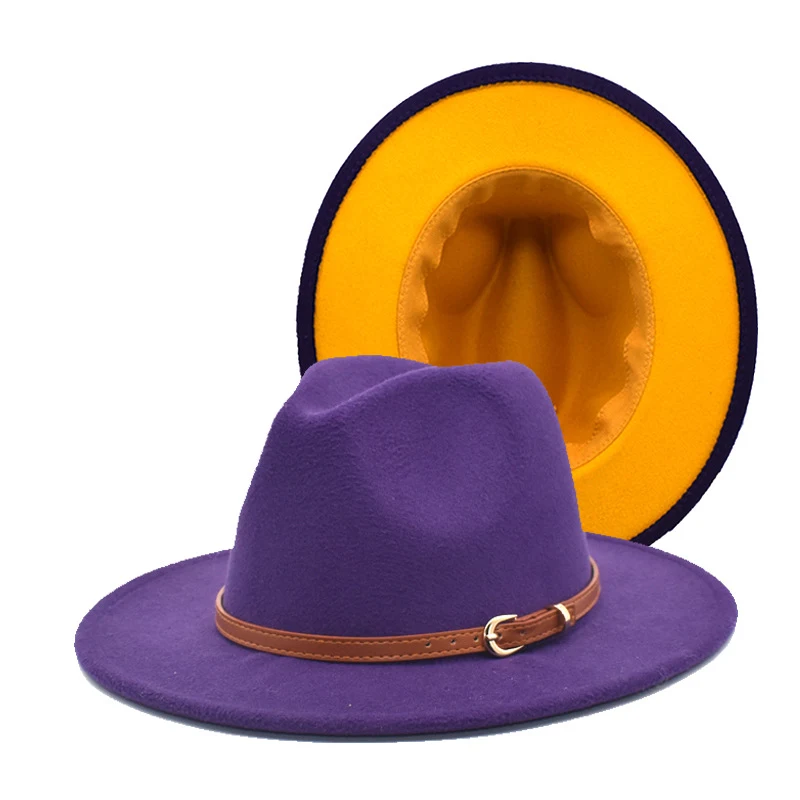 Title 7, Mens Wool Double-sided Color Matching Jazz Hat...