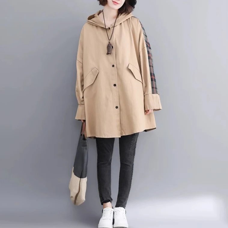 Mid-length Autumn and Winter Hooded Coat for Women, offers warmth, comfort, and style, perfect for cold weather and ever — photo 3