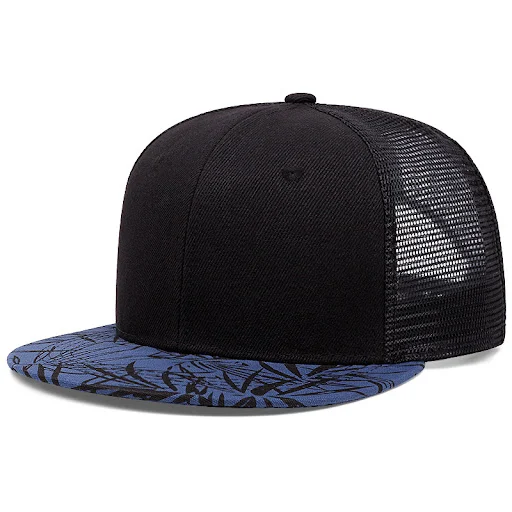 Title 3, Bamboo Leaf Print Flat-Brimmed Cap, High Street...