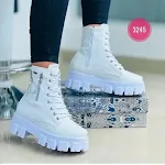 Botas Martin Plataforma Femininas Plus Size com Cadarço e Salto Grosso — foto 8