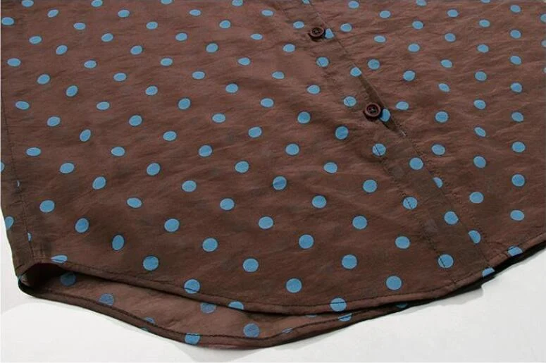 Title 10, Loose and Thin Three-quarter Sleeves Polka-dot ...