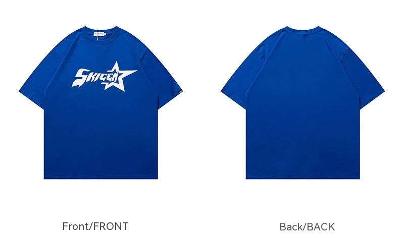 Camiseta masculina casual de manga curta com estampa de letras de estrelas Confortável e estilosa Perfeita para uso diário e casual — foto 4