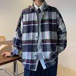 Camisa xadrez de outono masculina estilo Hong Kong, ideal para o clima fresco, confortável e estilosa, perfeita para um visual casual e elegante. — foto 3
