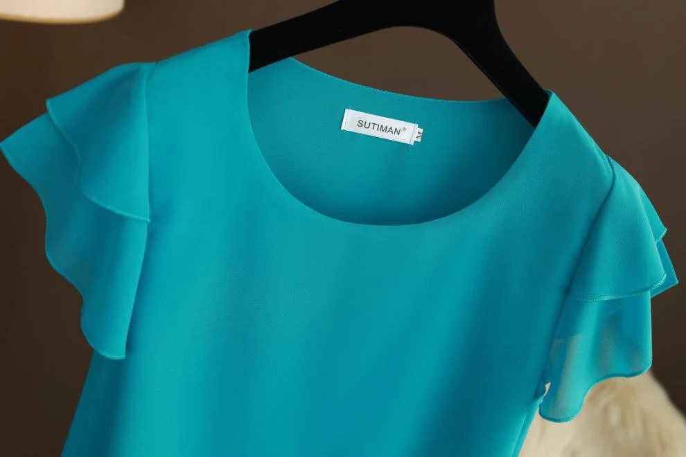 Title 7, Chiffon Top T-shirt Loose-fitting Western Style...