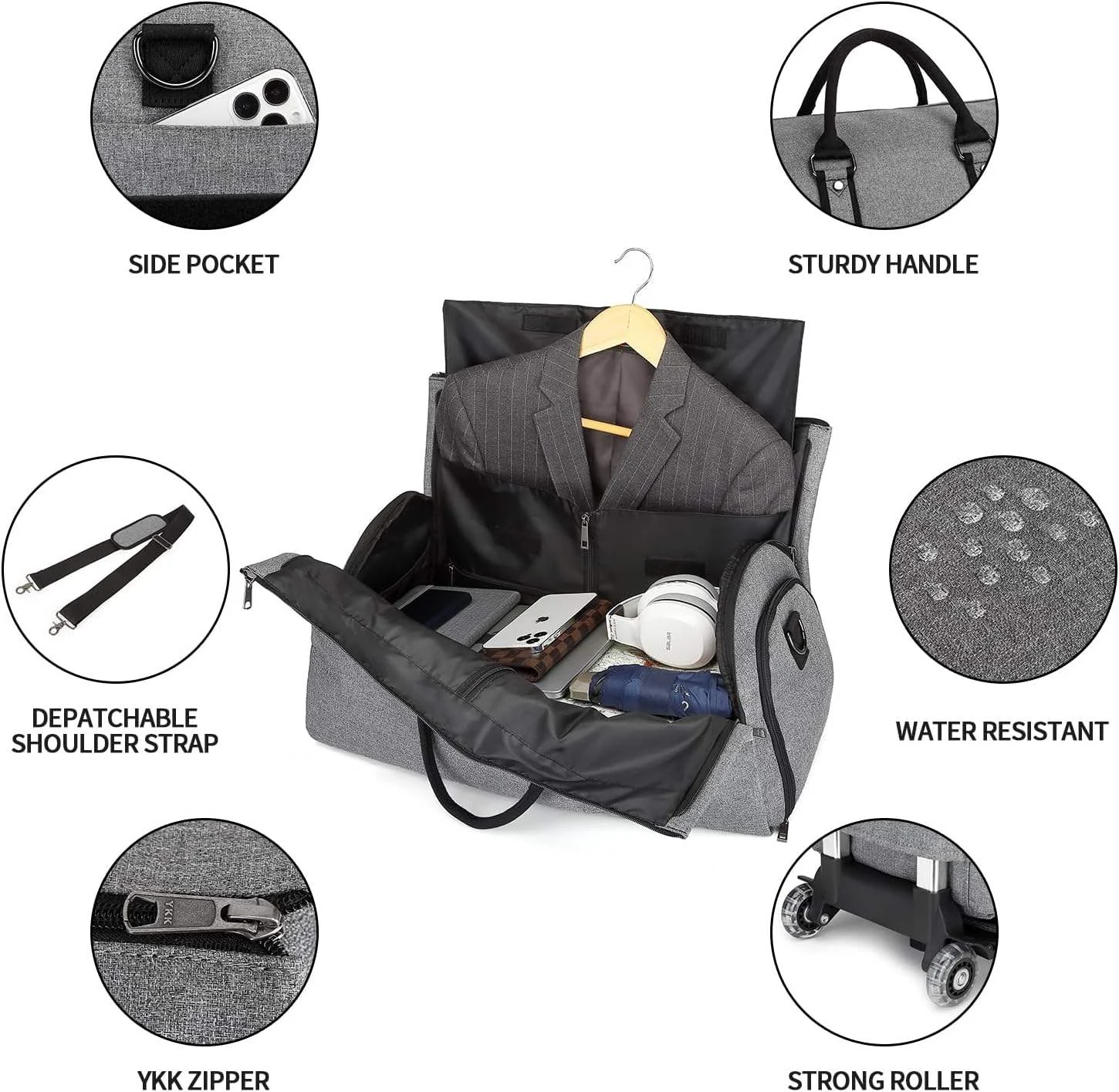Title 3, Handheld Travel Folding Lever Bag with Large Ca...