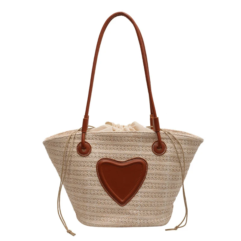 Bolsa tote de palha simples para mulheres Perfeita para praia ou compras, leve e espaçosa, ideal para o verão, um acessório elegante e funcional. — foto 14