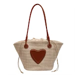 Bolsa tote de palha simples para mulheres Perfeita para praia ou compras, leve e espaçosa, ideal para o verão, um acessório elegante e funcional. — foto 14