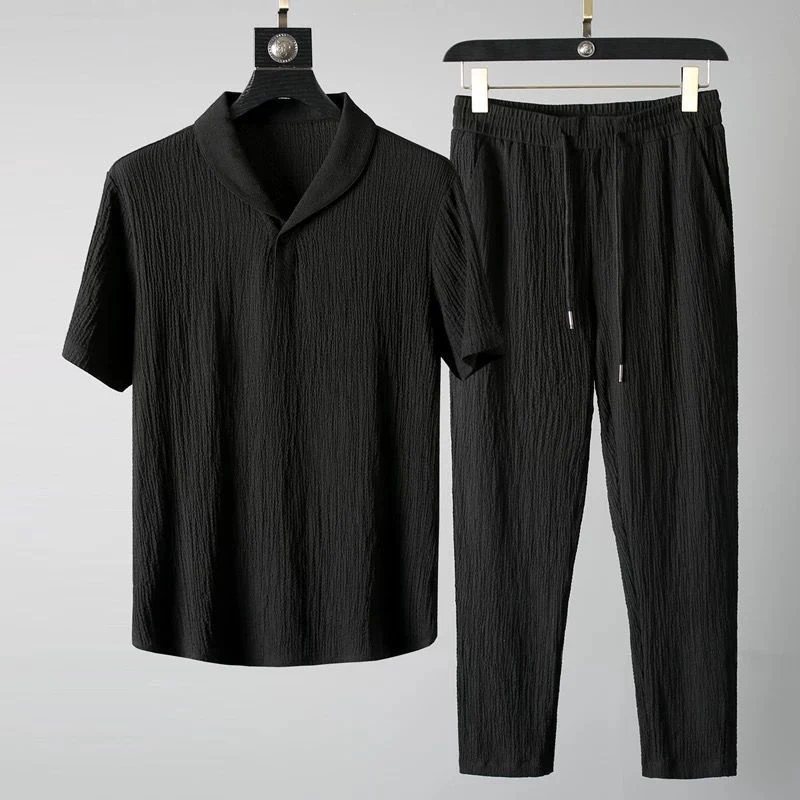 Traje Deportivo Corto de Seda Helada para Hombre, Transpirable y Fresco. Perfecto para Deportes y Actividades al Aire Libre, Máxima Comodidad. — foto 3