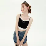 Stitching Contrast Color Design Sense Double-strap Vest Girl Fake Two Pieces — photo 3