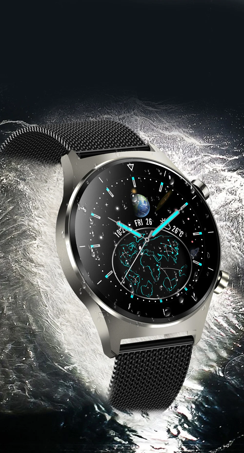 Title 9, Waterproof silicone strap Bluetooth watch compa...