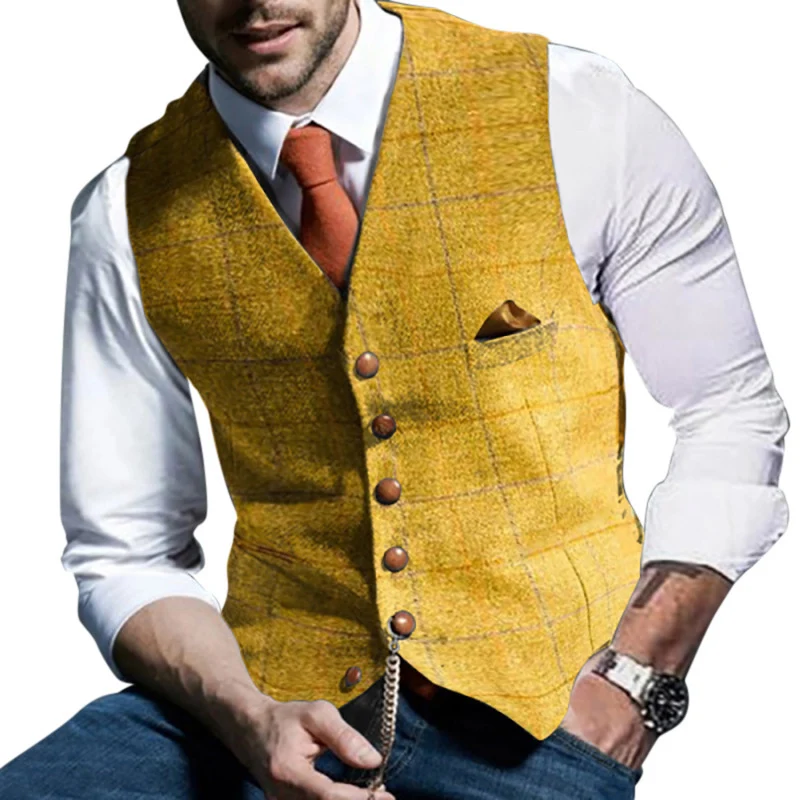Colete xadrez fashion europeu e americano, com temperamento e estilo, ideal para um visual moderno e sofisticado. — foto 2