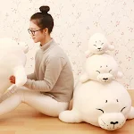 Travesseiro de pelúcia foca macia e adorável, perfeito para abraçar, dormir e decorar o quarto, um amigo fofo para todas as idades! — foto 7