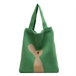 Nova Bolsa de Lã Feminina, Grande Capacidade, Tricotada à Mão, Design de Coelho Fofo, Bolsa de Ombro para o Trabalho — foto 10