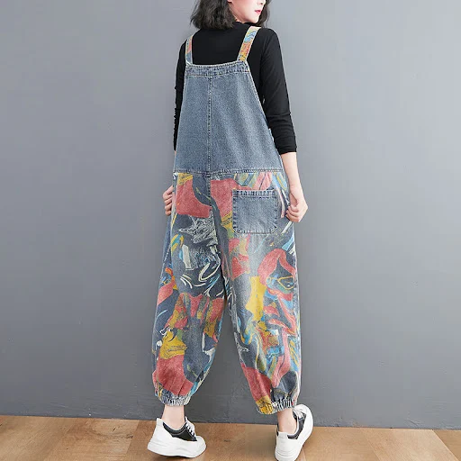 Title 3, New Spring Printed Jean Suspenders For Women Up...
