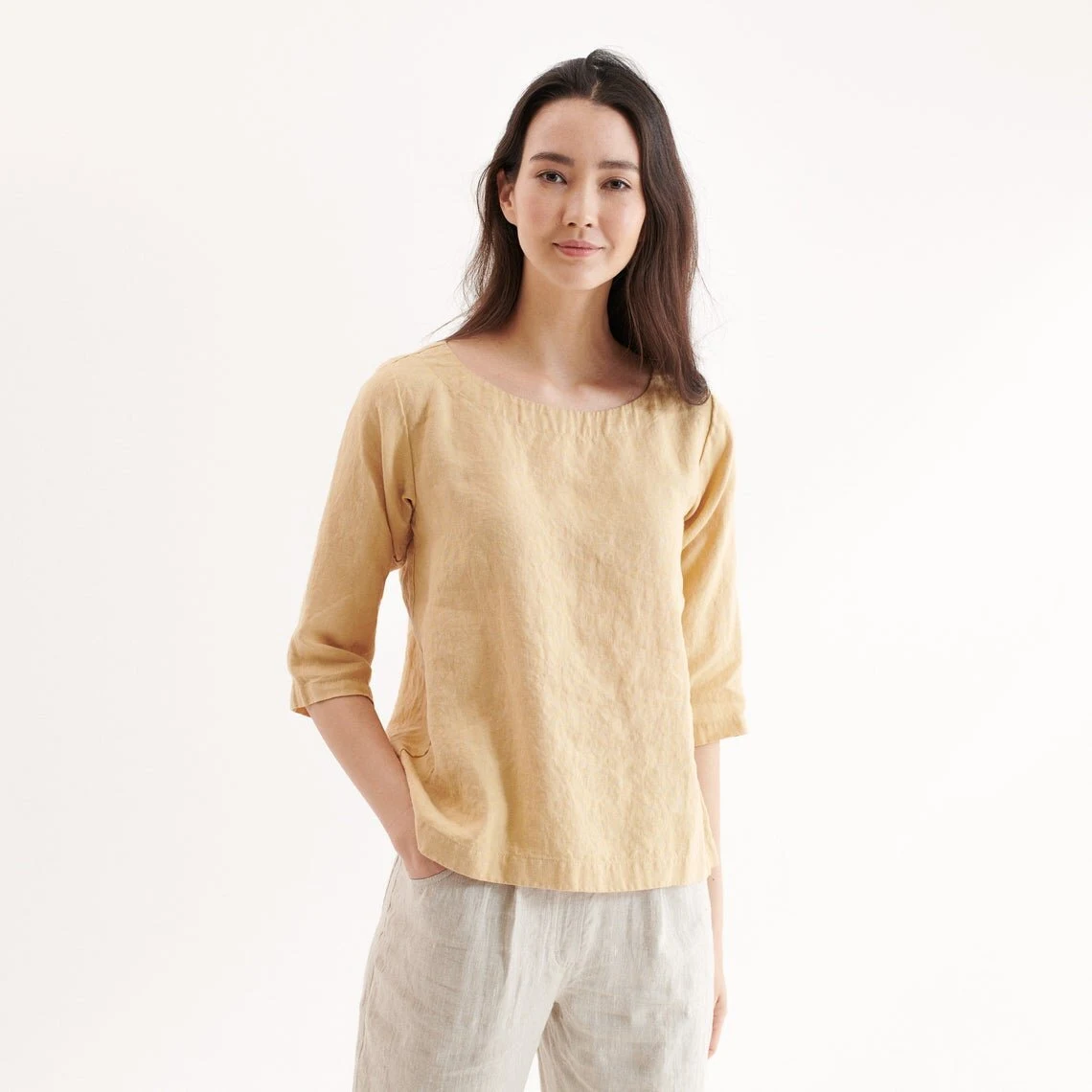 Women's Solid Color Pullover Leisure Half Sleeve Shirt. A comfortable and versatile top for casual wear and relaxed ever — photo 3