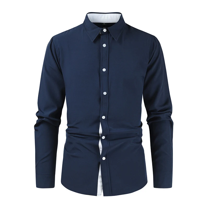 Camisa Casual Manga Longa com Pala e Contraste para Homem, Conforto e Estilo em Uma Peça Versátil para Diversas Ocasiões. — foto 7