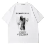 Camiseta de hombre de manga corta con estampado de figura oscura, estilo moderno y cómodo para un look casual y urbano. — foto 8
