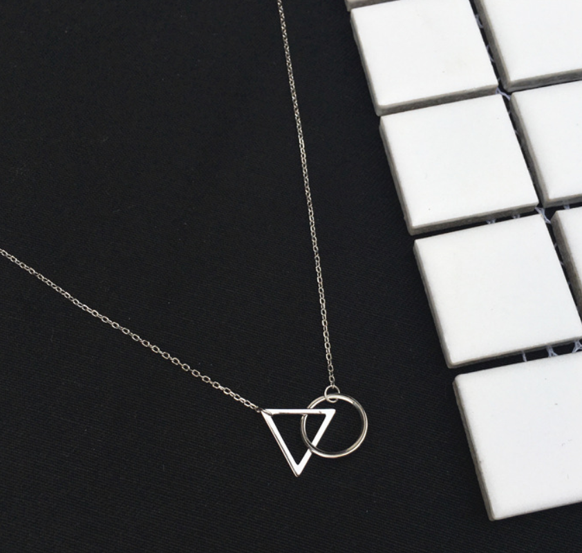 Collana a pendente geometrica semplice 925. — foto 10