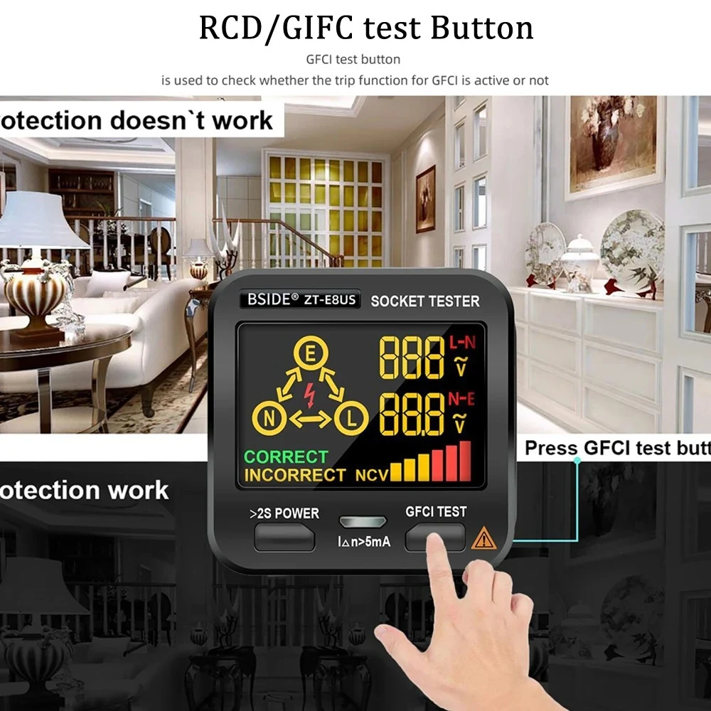 Title 5, Testador de tomada digital com display, verific...