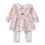 Baby meisje pakje van pure katoen, zacht en ademend. Perfect voor de gevoelige huid van je kleintje. Comfort en kwaliteit gegarandeerd. — foto 4