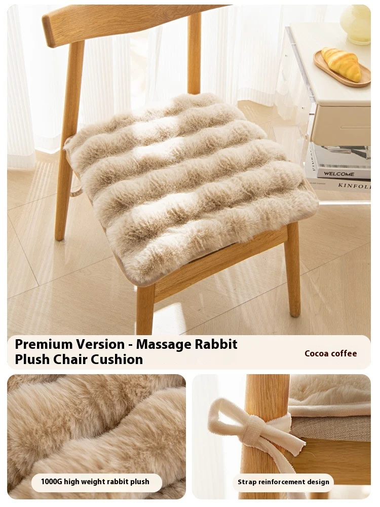 Almofada Quente de Cashmere Coelho para Escritório, Longa Duração, Fleece Espesso, Conforto Superior para Longas Sessões Sentado — foto 30