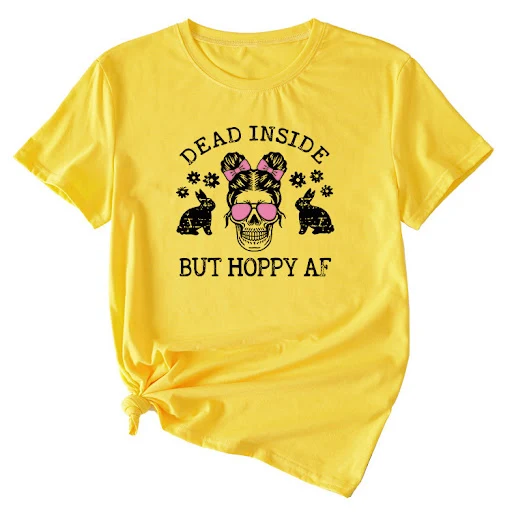 Title 2, Skull Pattern Womens Summer Round Neck Short S...