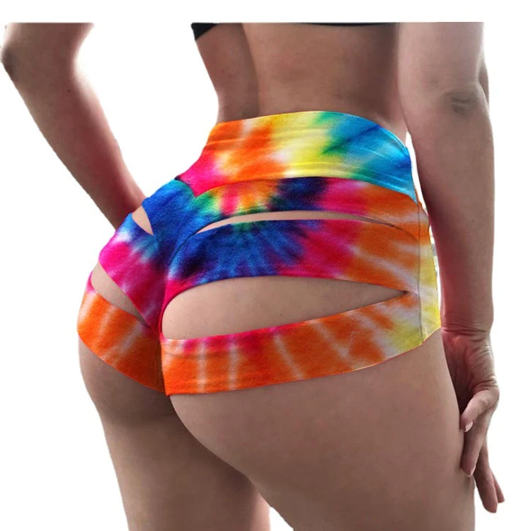 Modieuze stretch print yoga track shorts. Comfortabele en flexibele shorts voor yoga, fitness en andere sportieve activiteiten. — foto 2