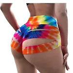 Modieuze stretch print yoga track shorts. Comfortabele en flexibele shorts voor yoga, fitness en andere sportieve activiteiten. — foto 2