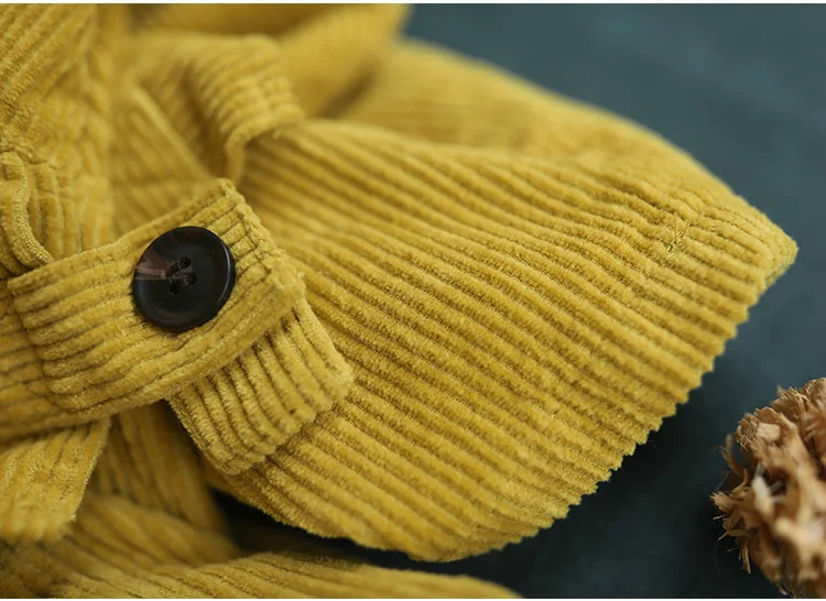 Title 7, Lange mouwen corduroy jack met opstaande kraag,...