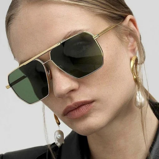 Title 4, Metal Double Beam Polygonal Sunglasses