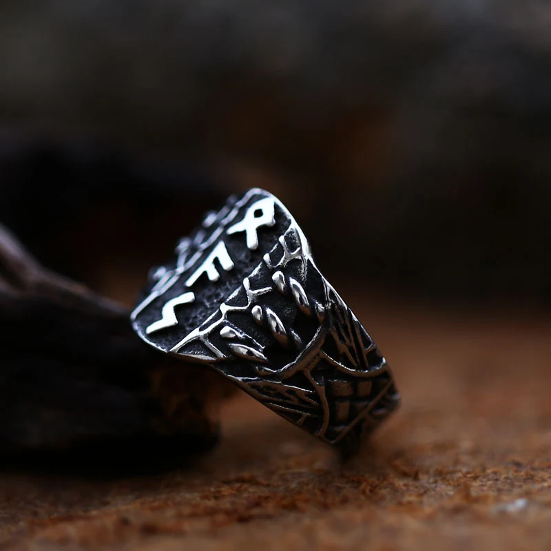 Title 3, Anel Viking Vintage Aço Inoxidável Masculino Jo...