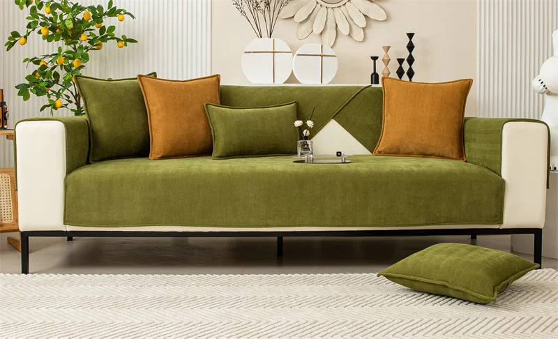 Capa de almofada universal antiderrapante Chenille luxuosa e leve, de alta qualidade, abrangente, tipo toalha para proteção e conforto. — foto 26
