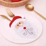 Christmas Decorations Table Knife And Fork Bag. Dress up your festive table, keep your cutlery clean, and add holiday ch — photo 10