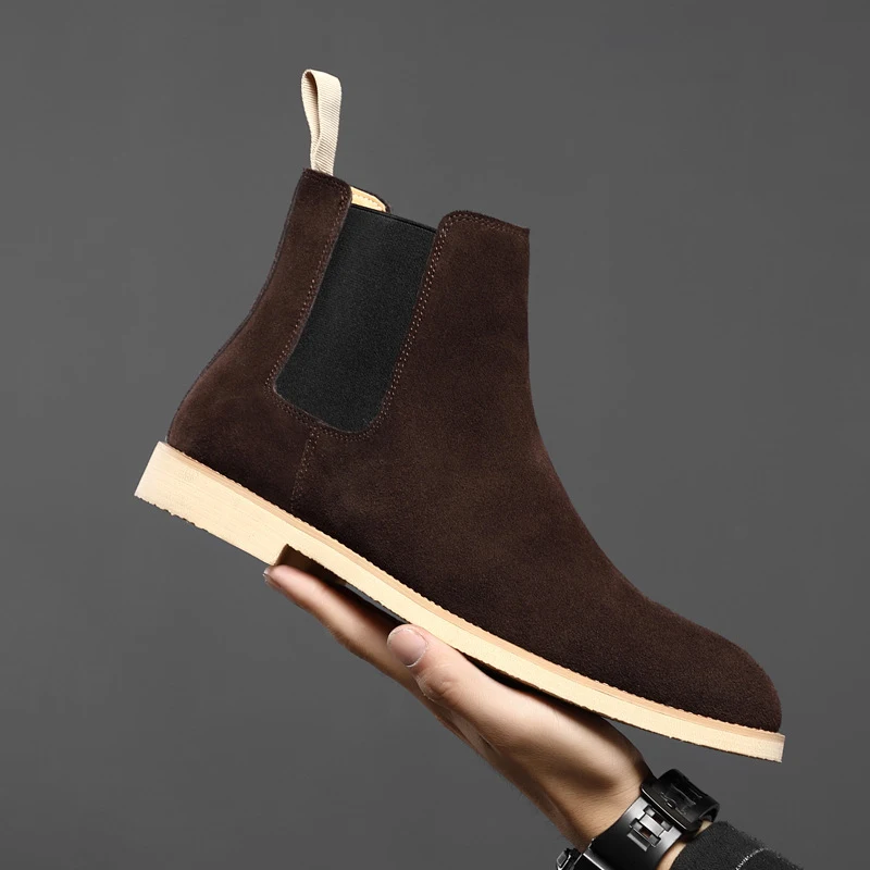 Title 5, Mens British Martin Boots, Pointed Toe, Nubuck...